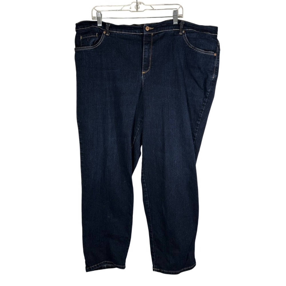 Gloria Vanderbilt Amanda Tapered Jeans Dark Wash Blue Plus Size 22W High Rise